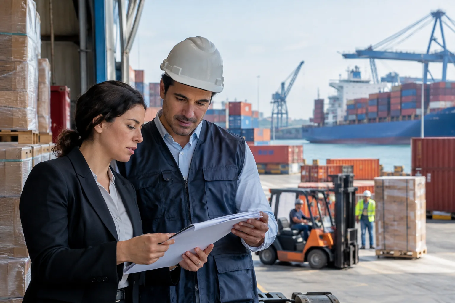 Revisión de una operación de comercio internacional en un puerto